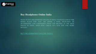 Buy Headphones Online India  Poshace.com