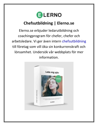 Chefsutbildning  Elerno.se