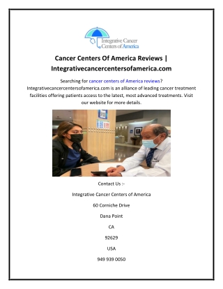 Cancer Centers Of America Reviews  Integrativecancercentersofamerica.com