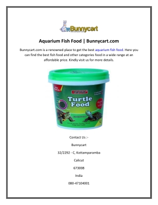 Aquarium Fish Food  Bunnycart.com