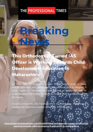 This Orthodontist Turned IAS Officer is Working Towards Child Development Education In Maharashtra