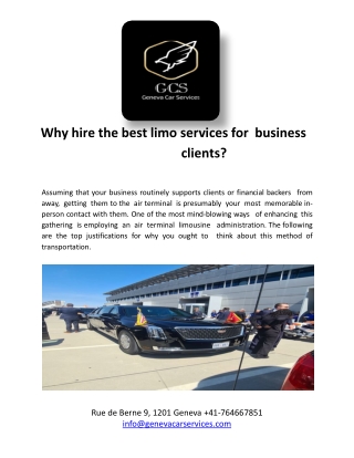 Why hire the best limo services for business clients?