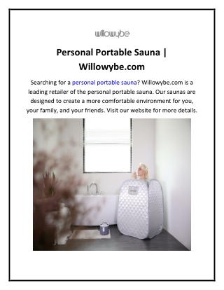 Personal Portable Sauna  Willowybe.com