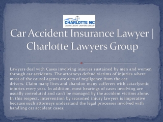 Car Accident Insurance Lawyer | Charlotte Lawyers Group