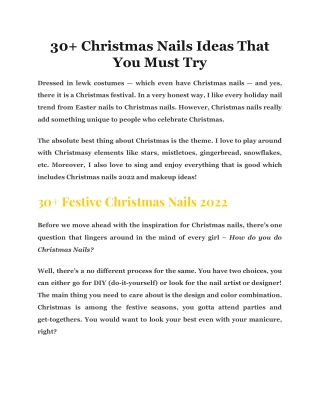 30  Christmas Nails Ideas That You Must Try