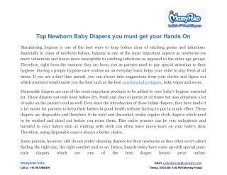 Top Newborn Baby Diapers you must get your Hands On