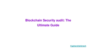 Blockchain Security audit_ The Ultimate Guide