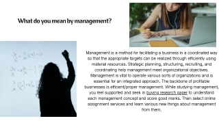 What do you mean by management