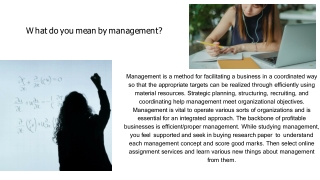 What do you mean by management