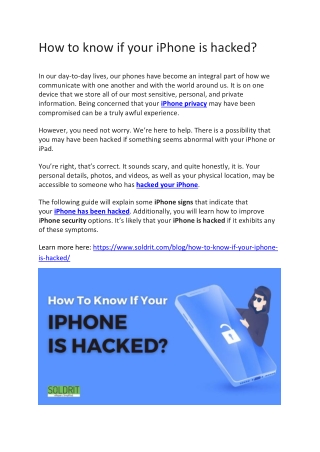 How to know if your iPhone is hacked?