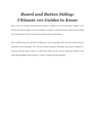 Board and Batten Siding Ultimate 101 Guides to Know
