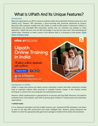 What Is UiPath And Its Unique Features