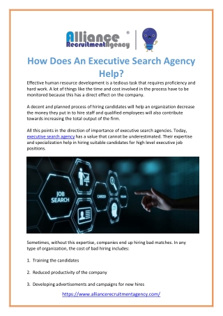 How Does An Executive Search Agency Help?