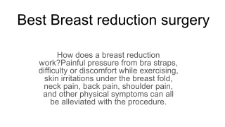 Best Breast reduction surgery