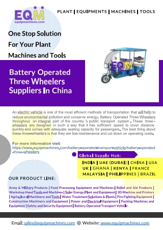 Battery Operated Three Wheelers Suppliers In China