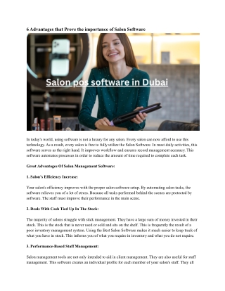 Salon pos software in Dubai