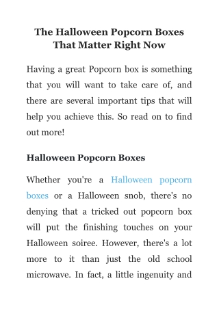 The Halloween Popcorn Boxes That Matter Right Now