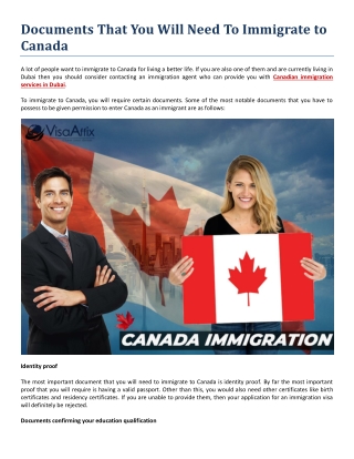 Documents That You Will Need To Immigrate to Canada
