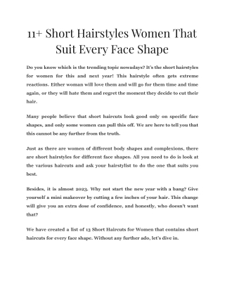 11  Short Hairstyles Women That Suit Every Face Shape