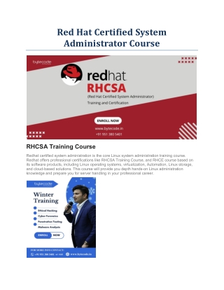 Red Hat Certified System Administrator Course