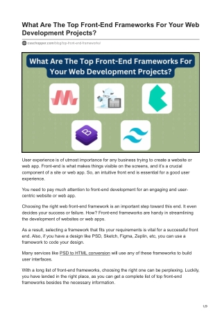 Top Front-End Frameworks For Your Web Development Projects?