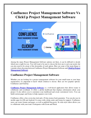 Confluence Project Management Software vs ClickUp Project Management Software