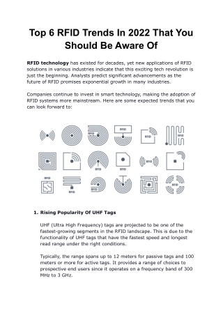 Top 6 RFID Trends In 2022 That You Should Be Aware Of