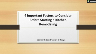 4 Important Factors to Consider Before Starting a Kitchen Remodeling