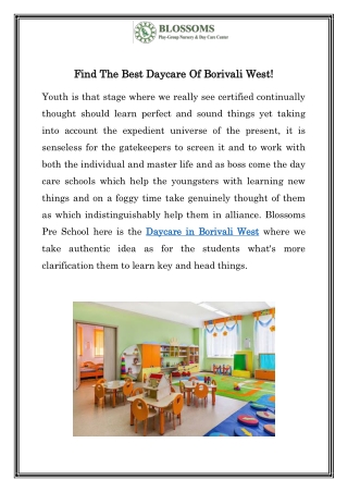 Find The Best Daycare Of Borivali West