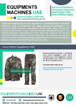 Army Uniform Suppliers in UAE