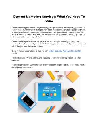 Content Marketing Services: What You Need To Know