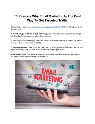 10 Reasons Why Email Marketing Is The Best Way To Get Targeted Traffic