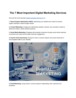 The 7 Most Important Digital Marketing Services