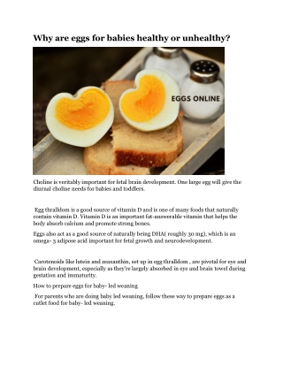 Why are eggs for babies healthy or unhealthy