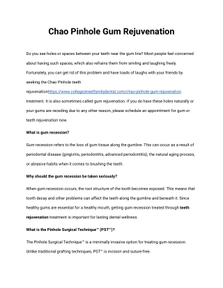 Chao Pinhole Gum Rejuvenation