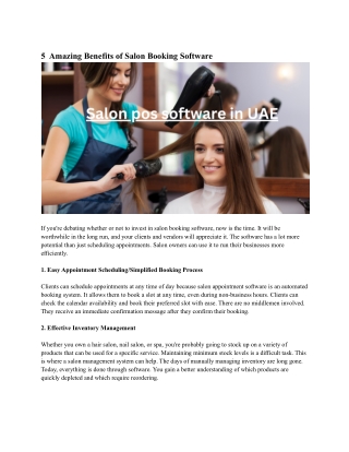 Salon pos software in UAE