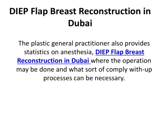 DIEP Flap Breast Reconstruction in Dubai