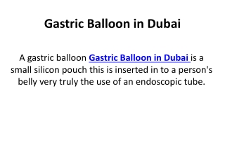 Gastric Balloon in Dubai