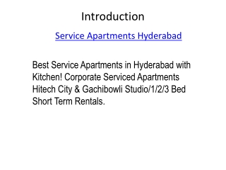 SERVICE APARTMENTS HYDERABAD