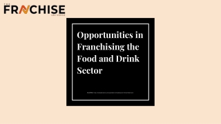 Opportunities in Franchising the Food and Drink Sector