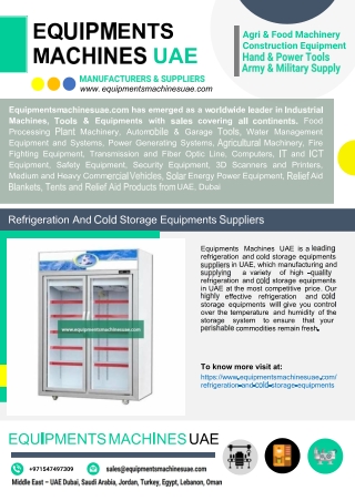 Refrigeration And Cold Storage Equipments Suppliers