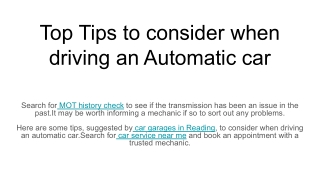 Top Tips to consider when driving an Automatic car (1)