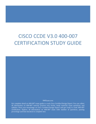 Cisco CCDE v3.0 400-007 Certification Study Guide