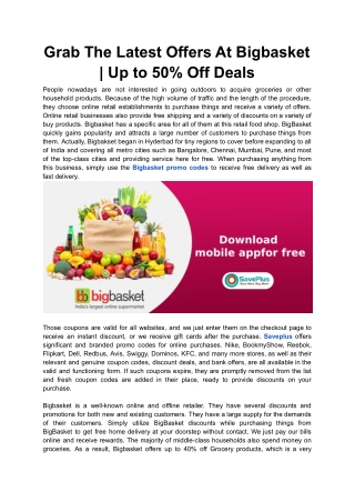 Grab The Latest Offers At Bigbasket _ Up to 50% Off Deels