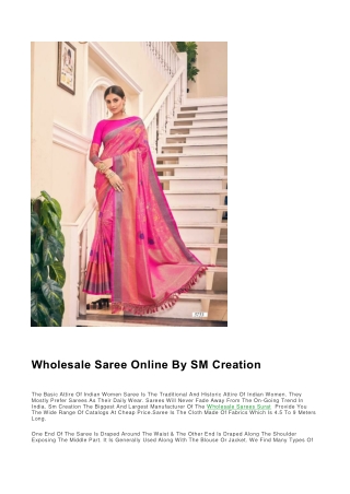 Wholesale Saree Online By SM Creation