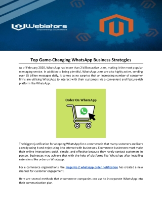 Top Game-Changing WhatsApp Business Strategies