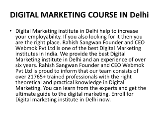 Best Digital Marketing Course in Delhi