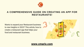 A Complete Guide for Building Restaurant Apps!