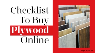 Checklist To Buy Plywood Online