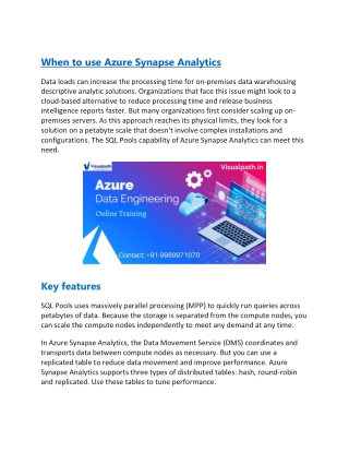 When to use Azure Synapse Analytics